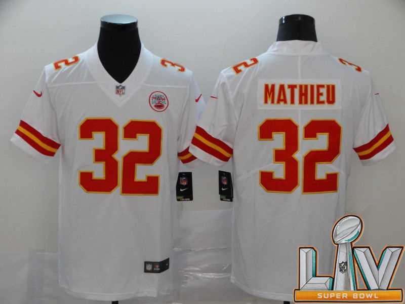 Super Bowl LV 2021 Men Kansas City Chiefs 32 Mathieu White Nike Vapor Untouchable Limited NFL Jersey